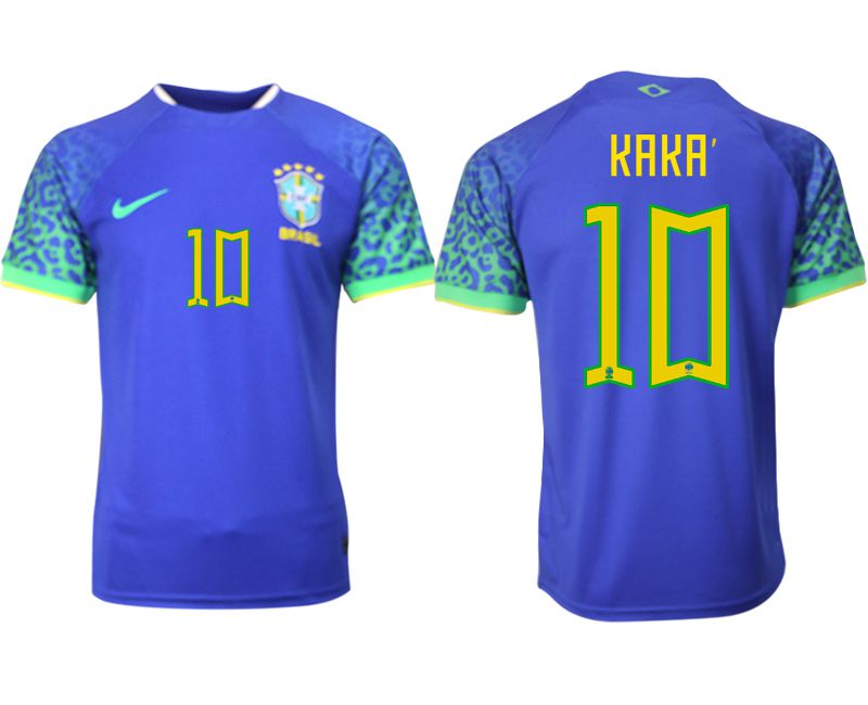 Men 2022 World Cup National Team Brazil away aaa version blue #10 Soccer Jerseys->->Soccer Country Jersey